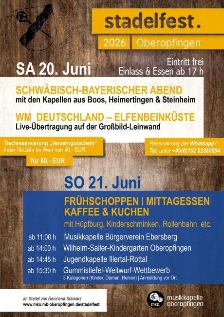 Stadelfest Oberopfingen Flyer
